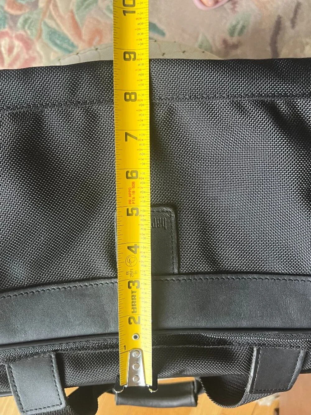 Hartmann Black Nylon Leather Travel Gym Tote Bag Plastic Lined